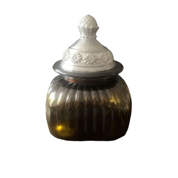 Vintage Artland Apothecary Amber Glass Jar Canister A Charming Addition Rare HTF - Picture 12 of 15